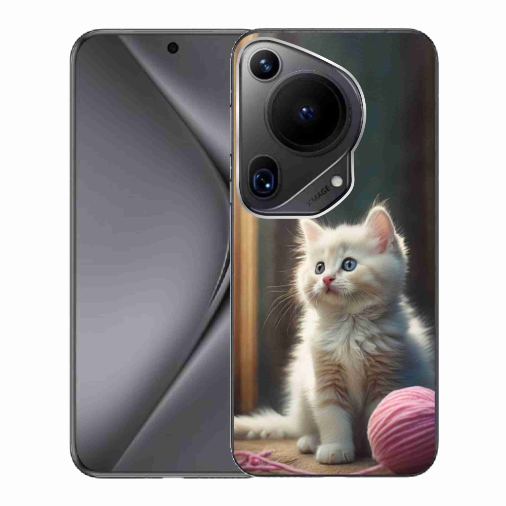 Gélový kryt mmCase na Huawei Pura 70 Ultra - biele mačiatko 2