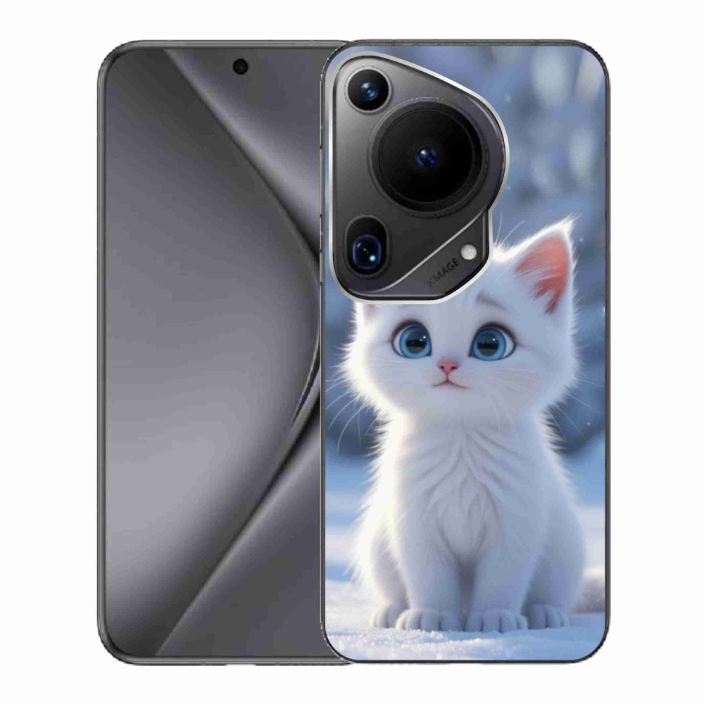 Gélový kryt mmCase na Huawei Pura 70 Ultra - biele mačiatko 3