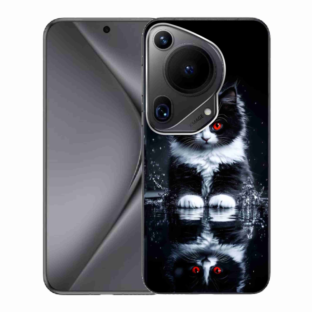 Gélový kryt mmCase na Huawei Pura 70 Ultra - čiernobiele mačiatko