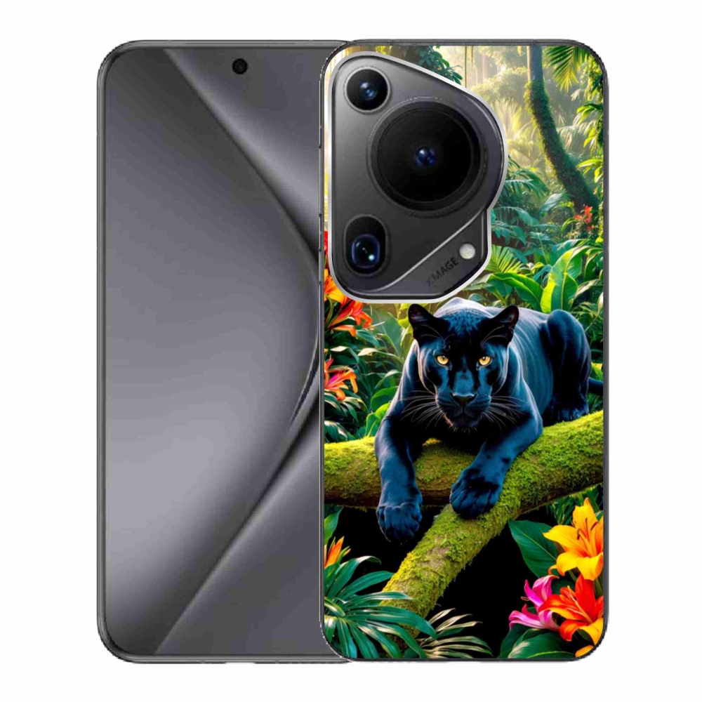 Gélový kryt mmCase na Huawei Pura 70 Ultra - čierny panter v džungli