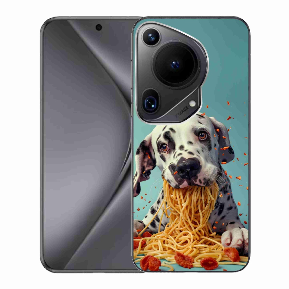Gélový kryt mmCase na Huawei Pura 70 Ultra - dalmatín a špagety
