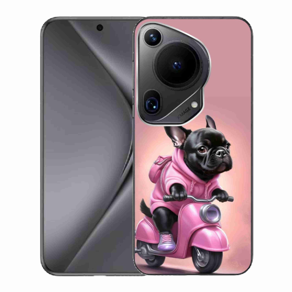 Gélový kryt mmCase na Huawei Pura 70 Ultra - francúzsky buldoček na skútri