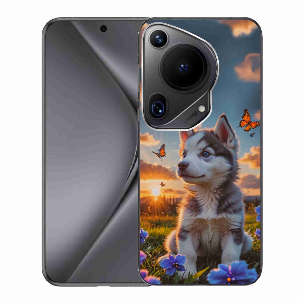 Gélový kryt mmCase na Huawei Pura 70 Ultra - husky pri západe slnka