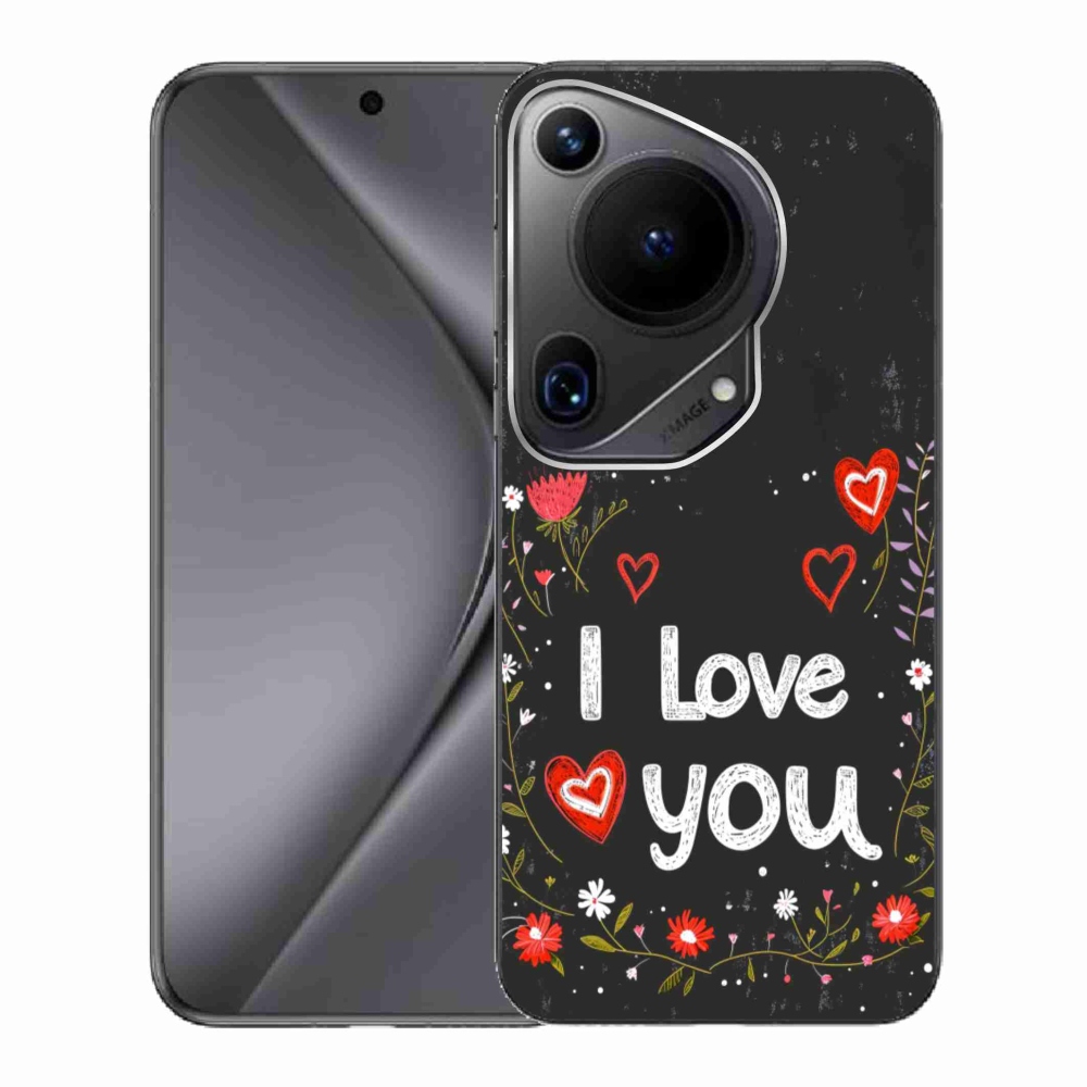 Gélový kryt mmCase na Huawei Pura 70 Ultra - I love you čierne pozadie