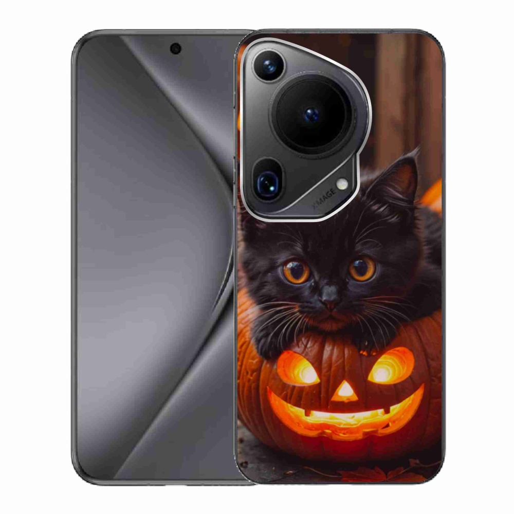 Gélový kryt mmCase na Huawei Pura 70 Ultra - mačiatko a tekvica