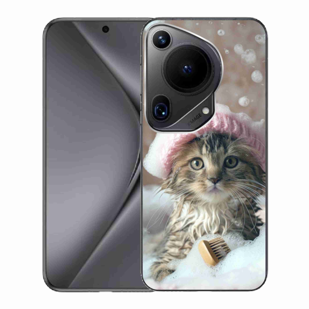 Gélový kryt mmCase na Huawei Pura 70 Ultra - mačiatko a kúpeľ