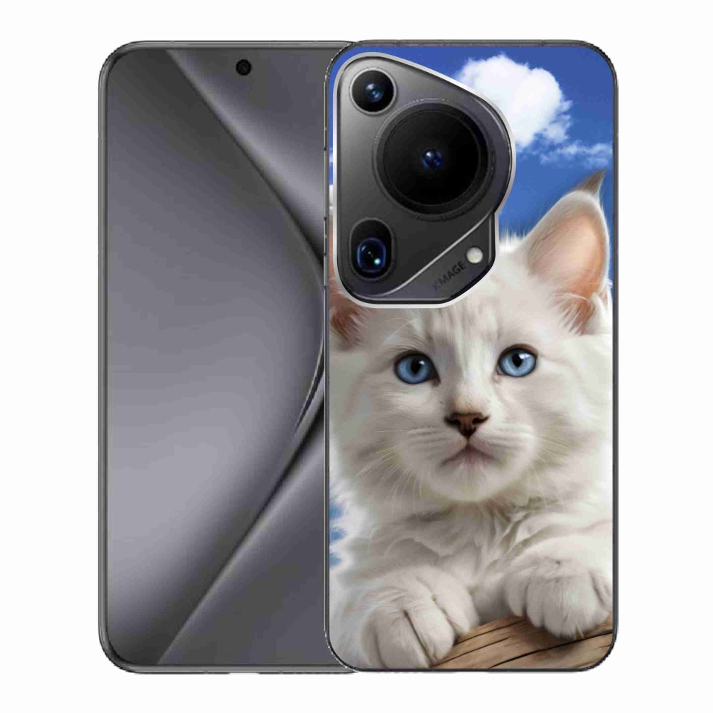 Gélový kryt mmCase na Huawei Pura 70 Ultra - mačiatko a oblaky
