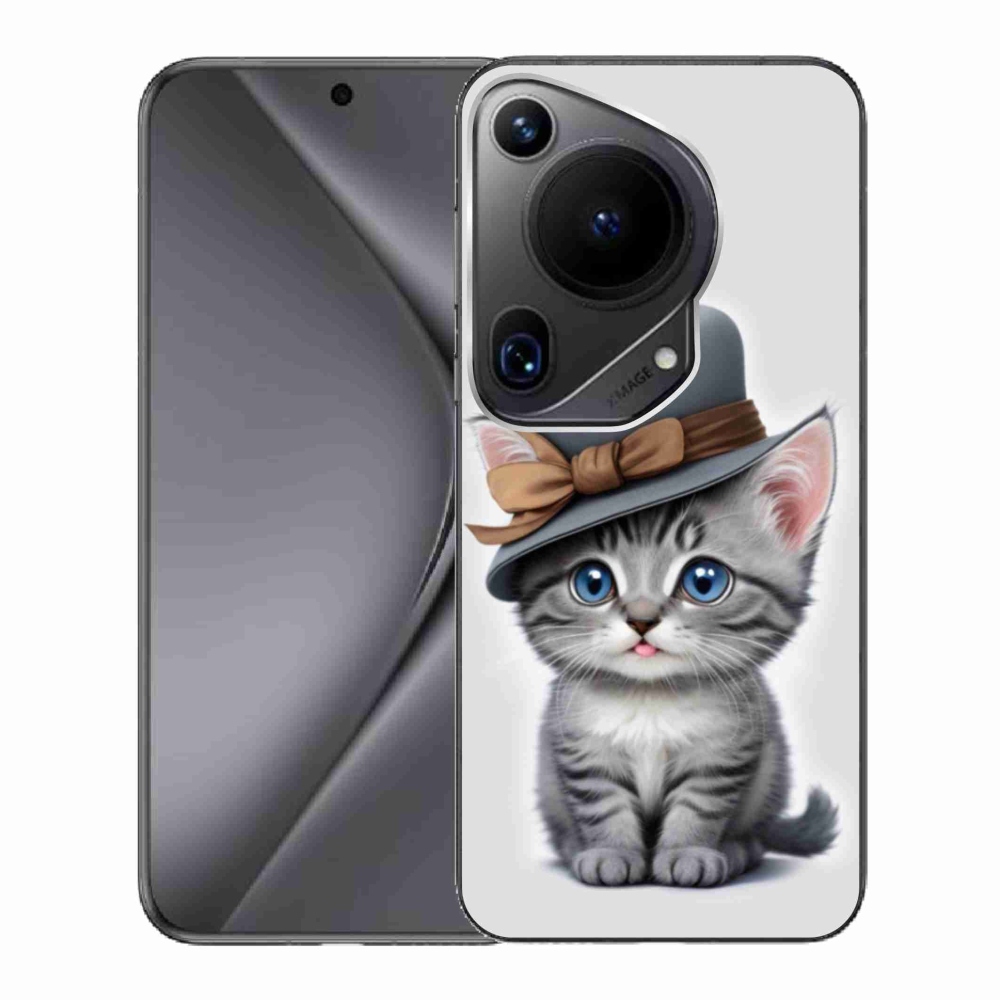 Gélový kryt mmCase na Huawei Pura 70 Ultra - mačiatko s klobúkom