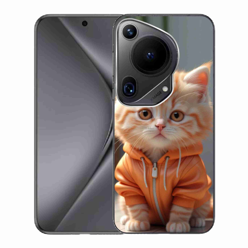 Gélový kryt mmCase na Huawei Pura 70 Ultra - mačiatko v mikine