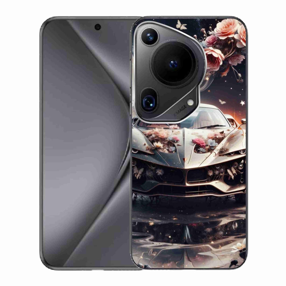 Gélový kryt mmCase na Huawei Pura 70 Ultra - kvetinový športový automobil