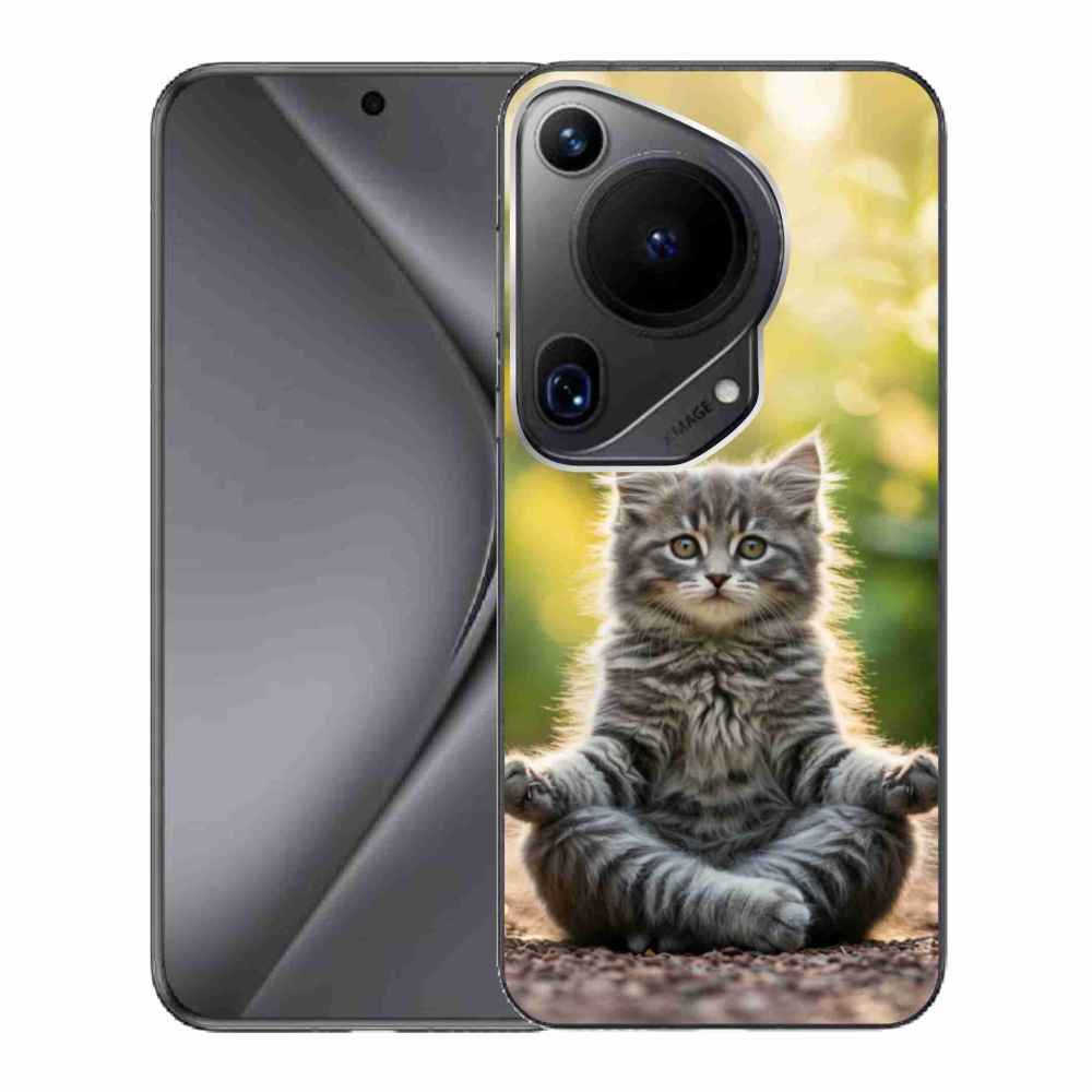 Gélový kryt mmCase na Huawei Pura 70 Ultra - meditujúce mačiatko