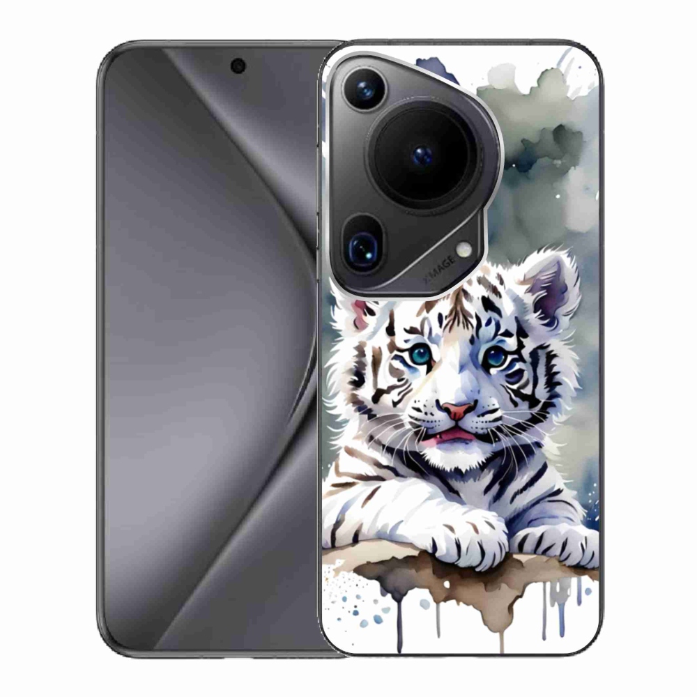Gélový kryt mmCase na Huawei Pura 70 Ultra - mláďa bieleho tigra