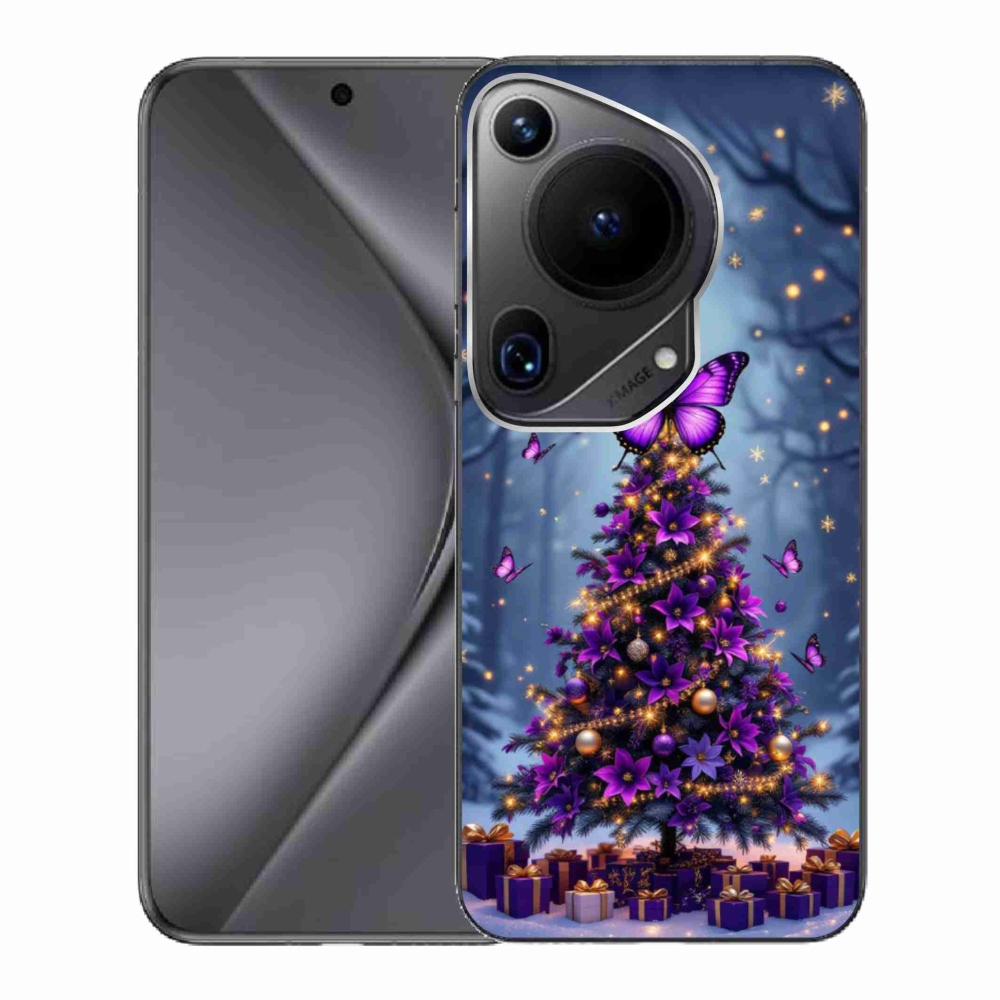 Gélový kryt mmCase na Huawei Pura 70 Ultra - motýlí vianočný stromček