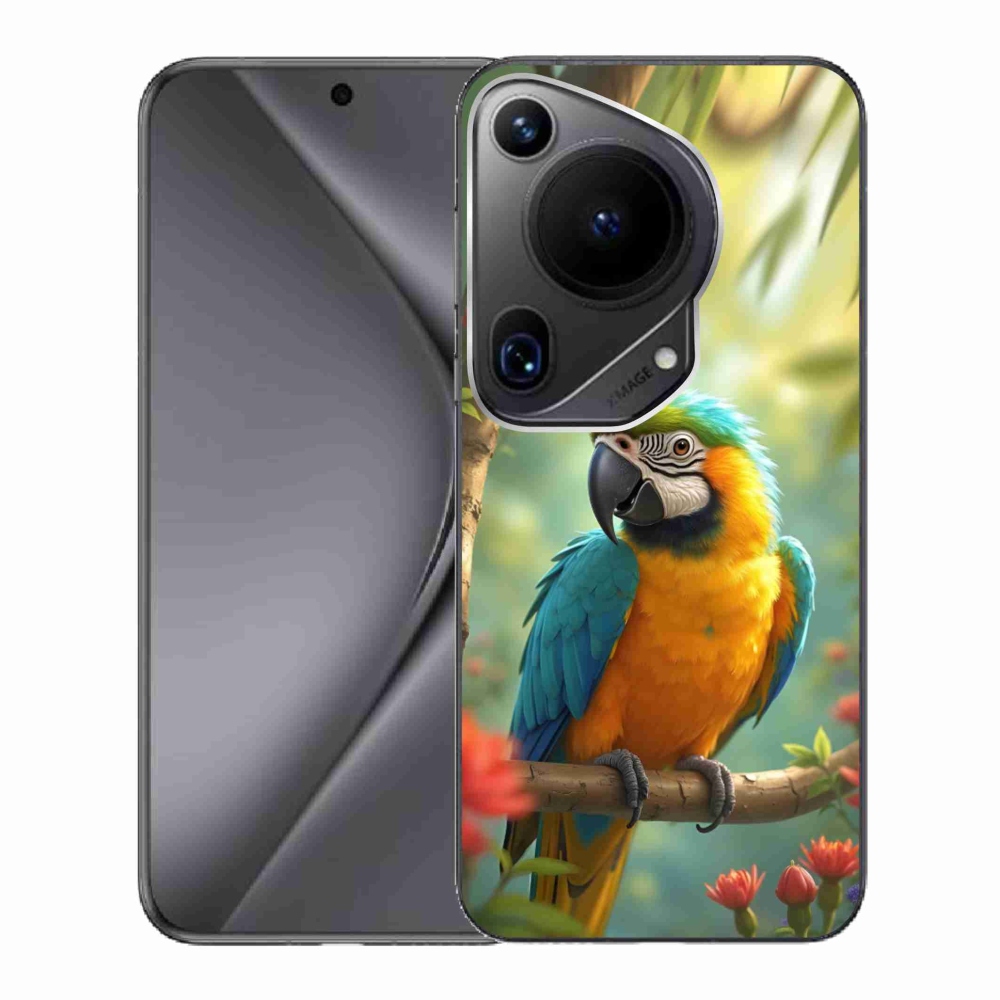 Gélový kryt mmCase na Huawei Pura 70 Ultra - papagáj ara modrožltá