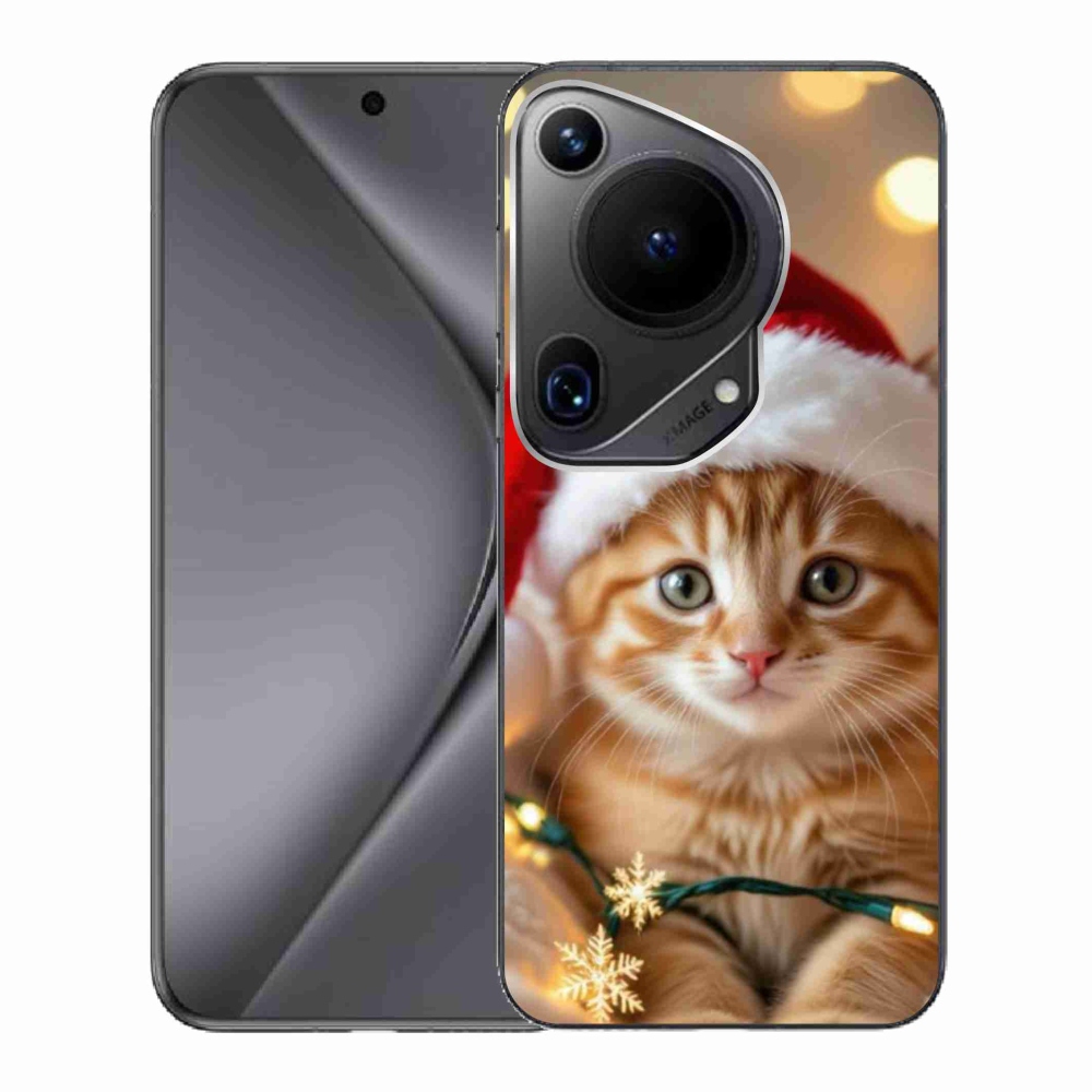 Gélový kryt mmCase na Huawei Pura 70 Ultra - vianočné mačiatko