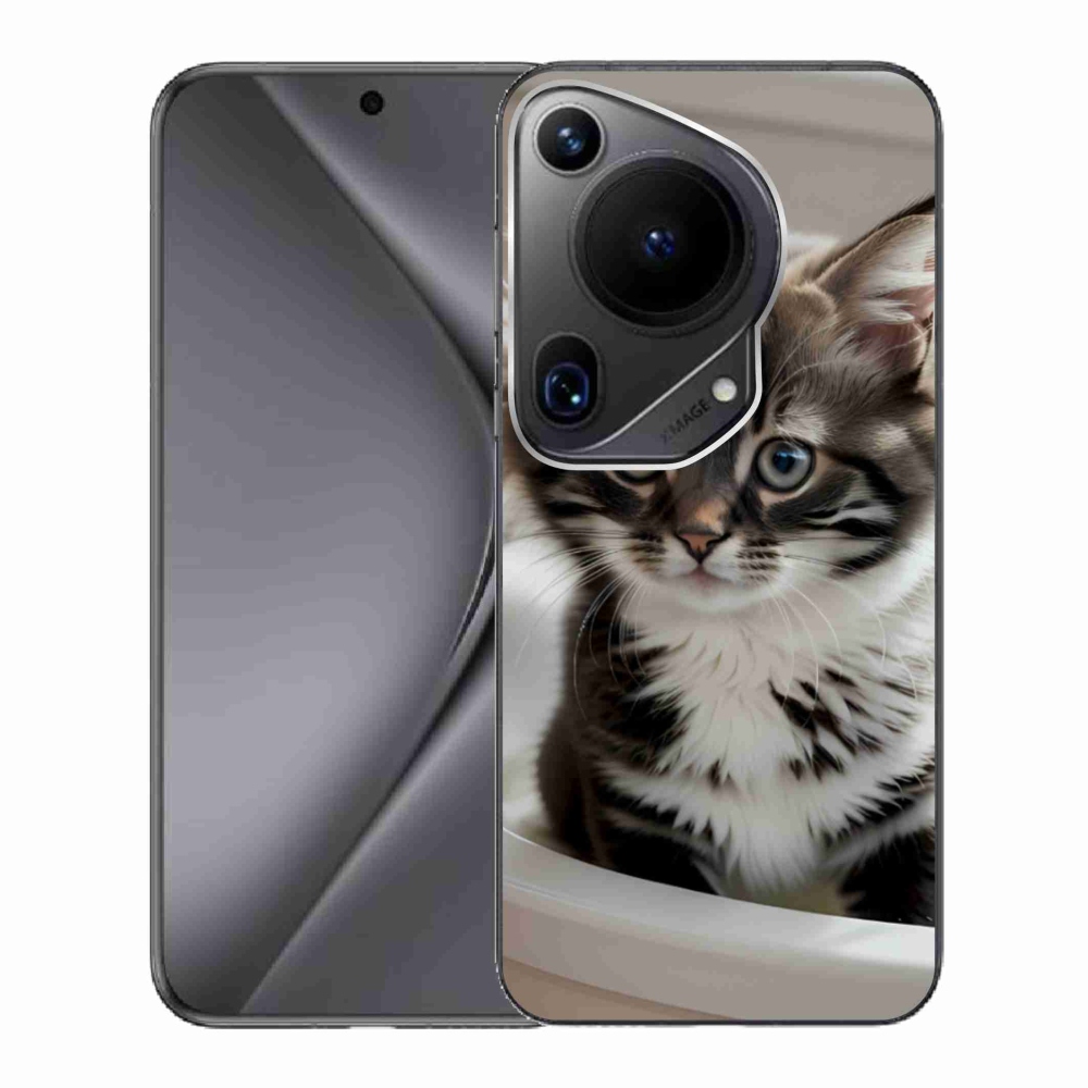 Gélový kryt mmCase na Huawei Pura 70 Ultra - zvedavé mačiatko