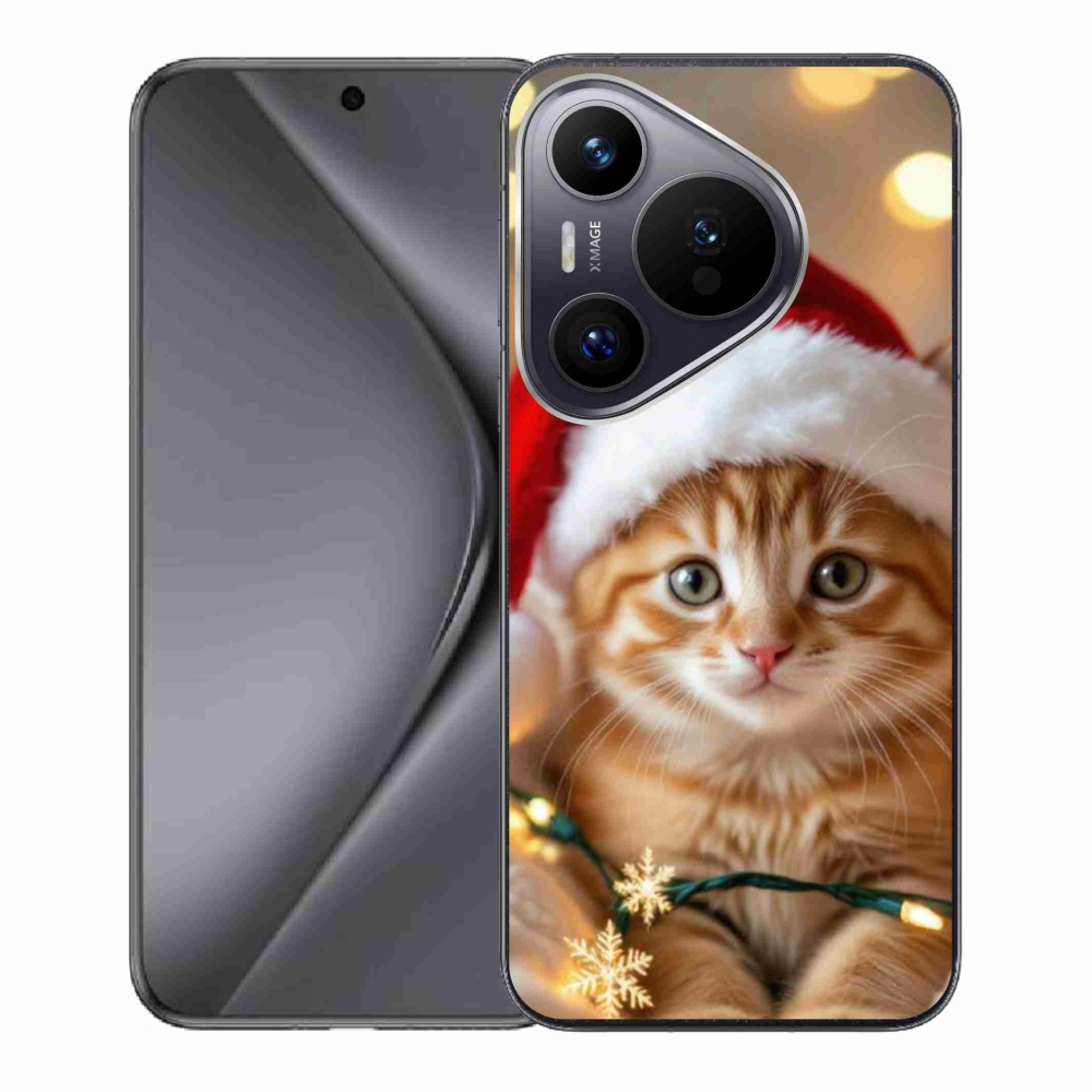 Gélový kryt mmCase na Huawei Pura 70 - vianočné mačiatko