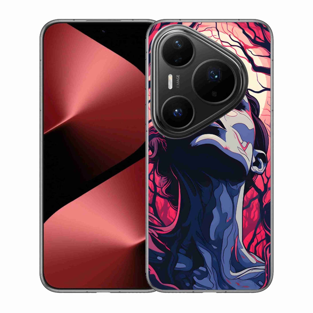 Gélový kryt mmCase na Huawei Pura 80 Pro - abstraktná tvár