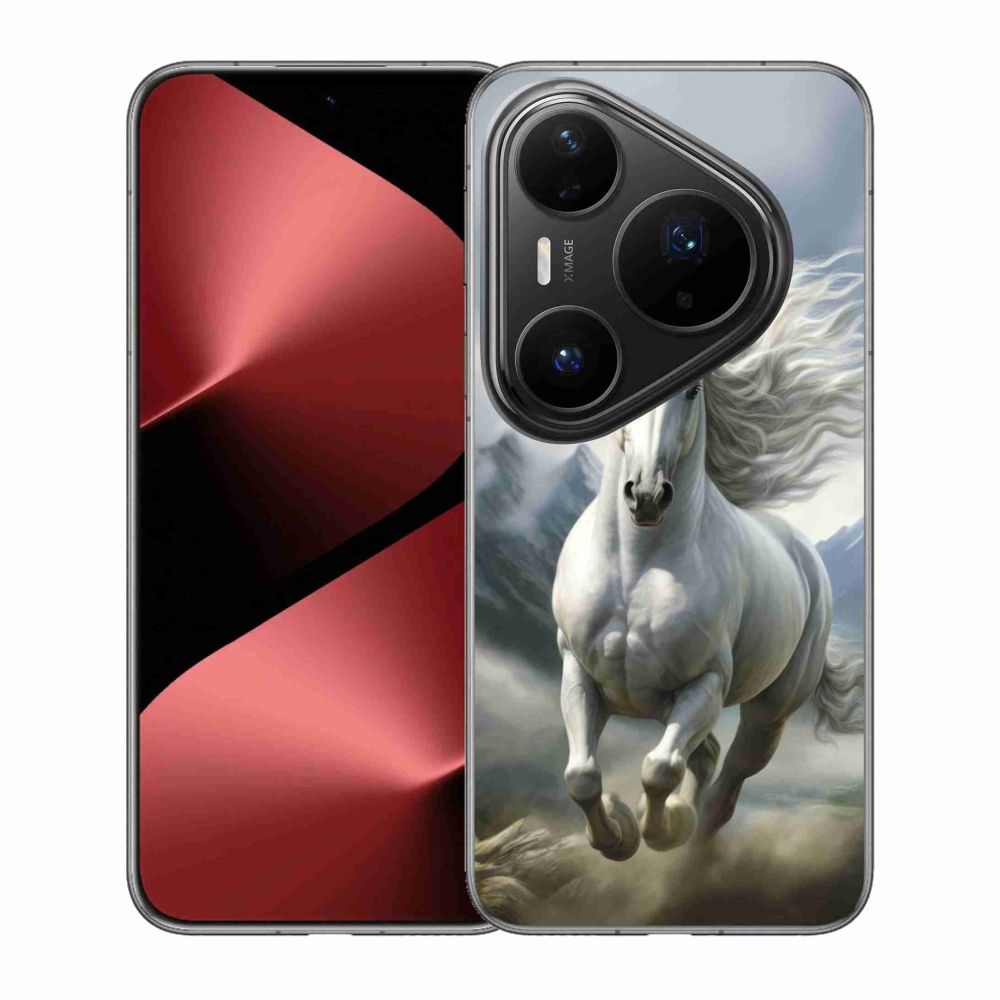 Gélový kryt mmCase na Huawei Pura 80 Pro - bežiaci biely kôň 3
