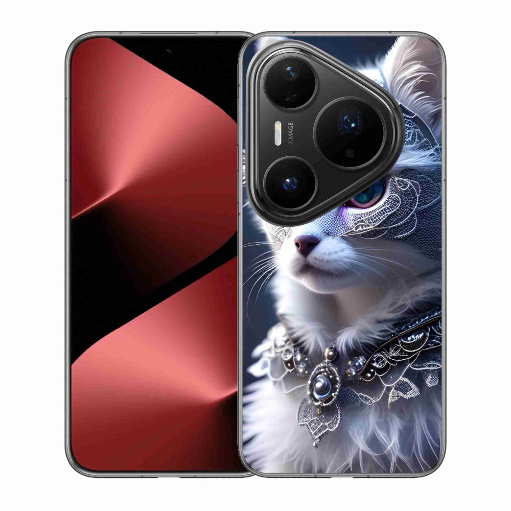 Gélový kryt mmCase na Huawei Pura 80 Pro - biela mačka