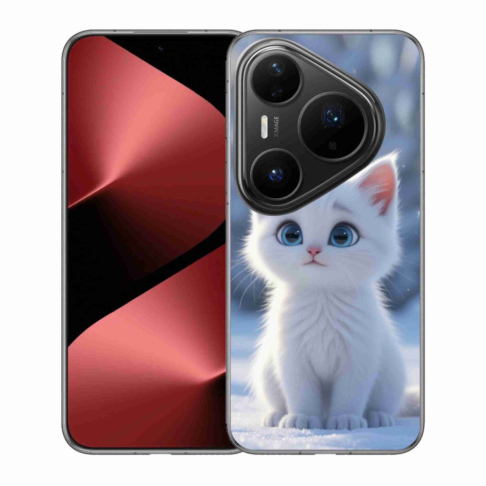 Gélový kryt mmCase na Huawei Pura 80 Pro - biele mačiatko 3