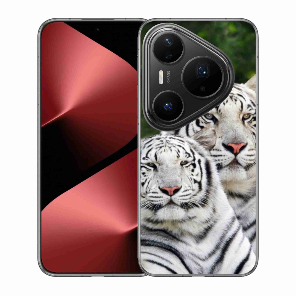 Gélový kryt mmCase na Huawei Pura 80 Pro - bieli tigre