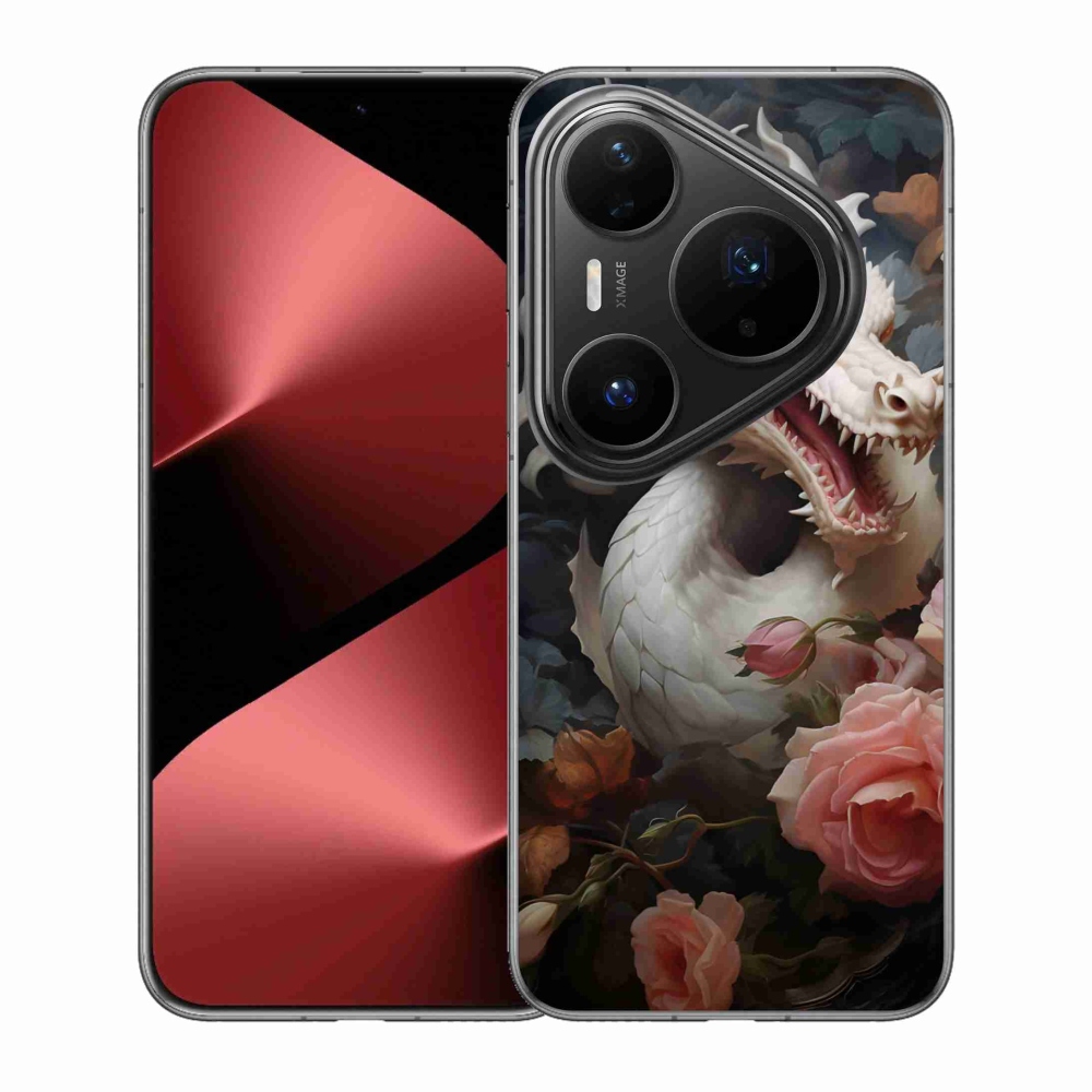 Gélový kryt mmCase na Huawei Pura 80 Pro - biely drak