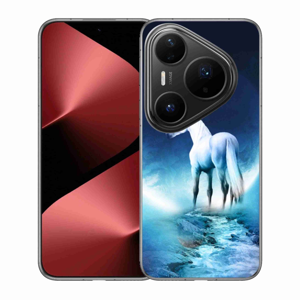 Gélový kryt mmCase na Huawei Pura 80 Pro - biely jednorožec