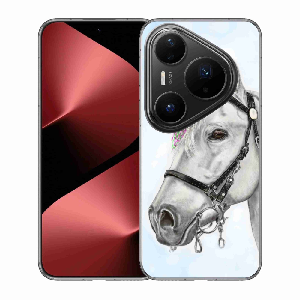 Gélový kryt mmCase na Huawei Pura 80 Pro - biely kôň 1