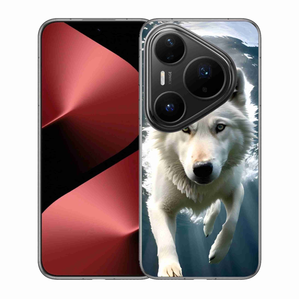 Gélový kryt mmCase na Huawei Pura 80 Pro - biely vlk