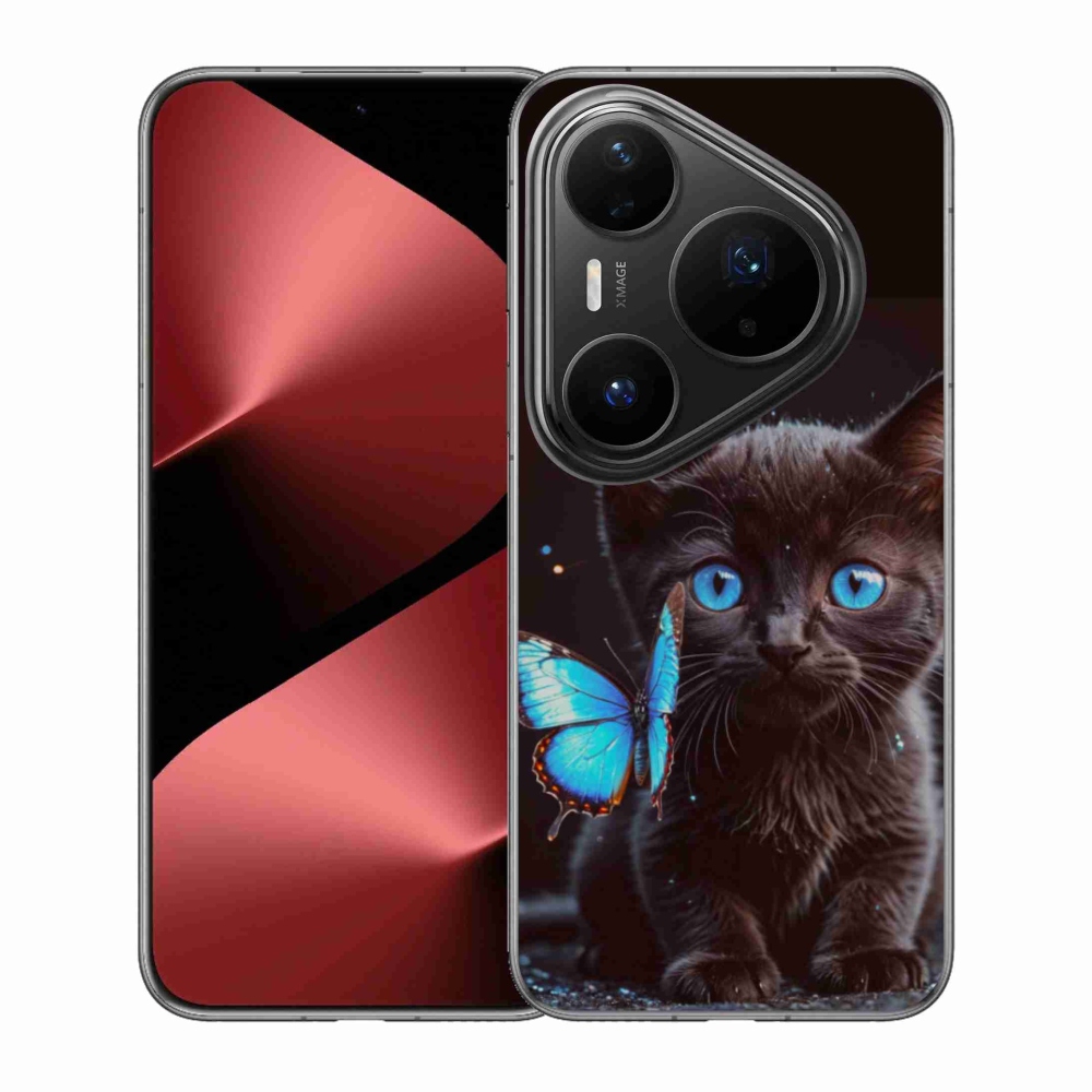 Gélový kryt mmCase na Huawei Pura 80 Pro - čierne mačiatko 3