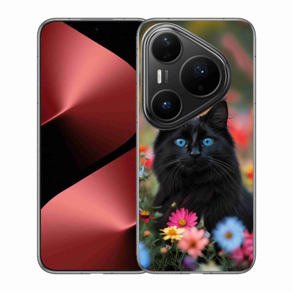 Gélový kryt mmCase na Huawei Pura 80 Pro - čierne mačiatko 4