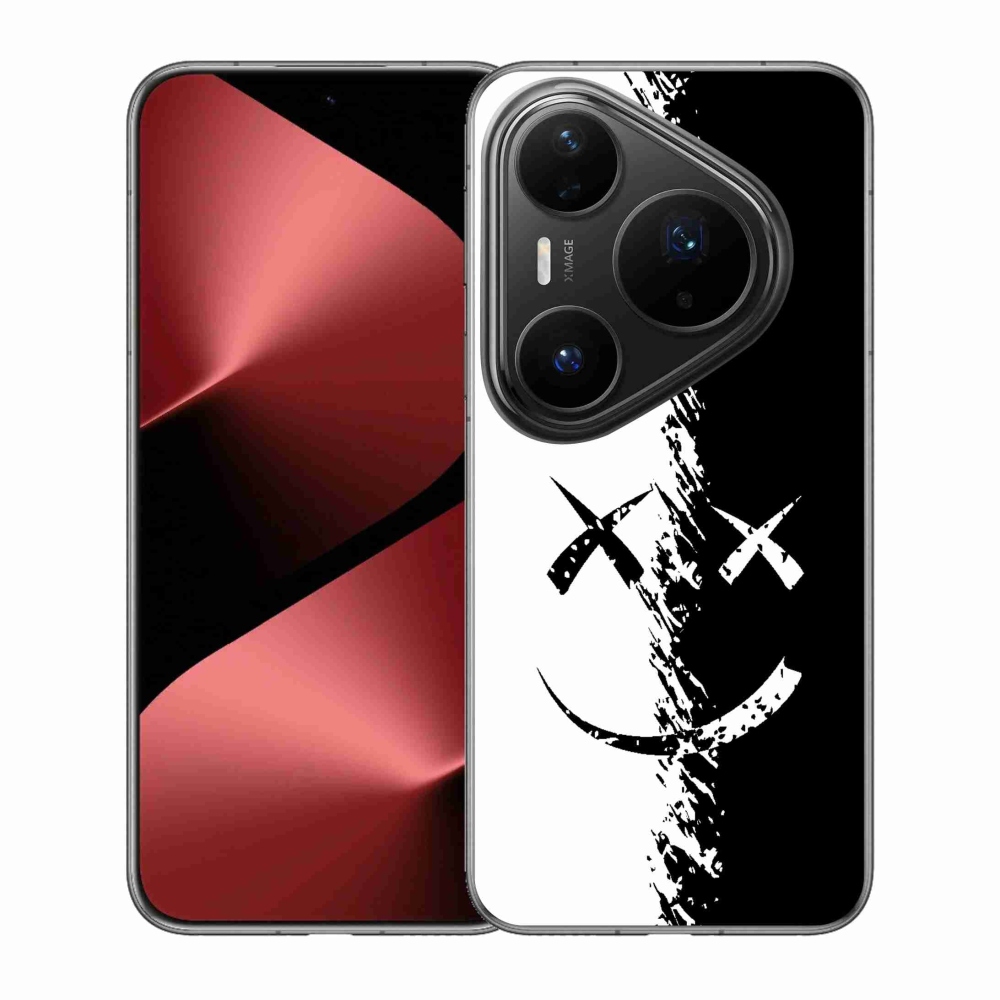 Gélový kryt mmCase na Huawei Pura 80 Pro - čiernobiely smajlík