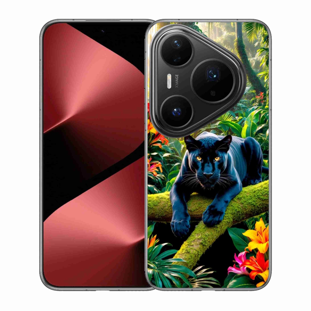 Gélový kryt mmCase na Huawei Pura 80 Pro - čierny panter v džungli