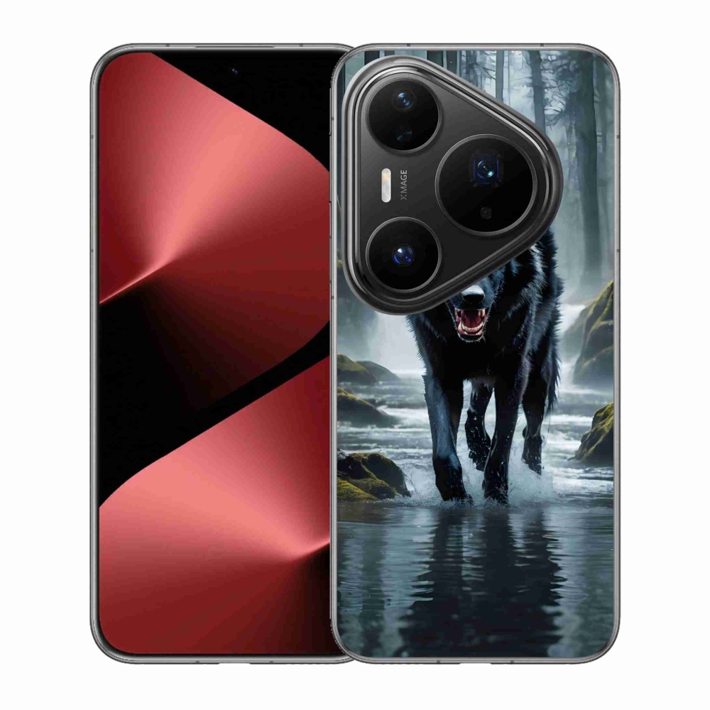 Gélový kryt mmCase na Huawei Pura 80 Pro - čierny vlk