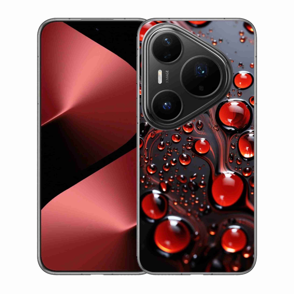Gélový kryt mmCase na Huawei Pura 80 Pro - červené kvapky 2