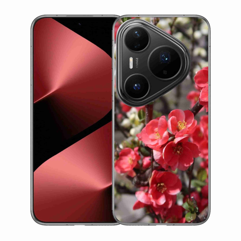 Gélový kryt mmCase na Huawei Pura 80 Pro - červené kvety