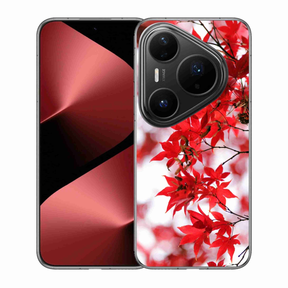 Gélový kryt mmCase na Huawei Pura 80 Pro - červené listy