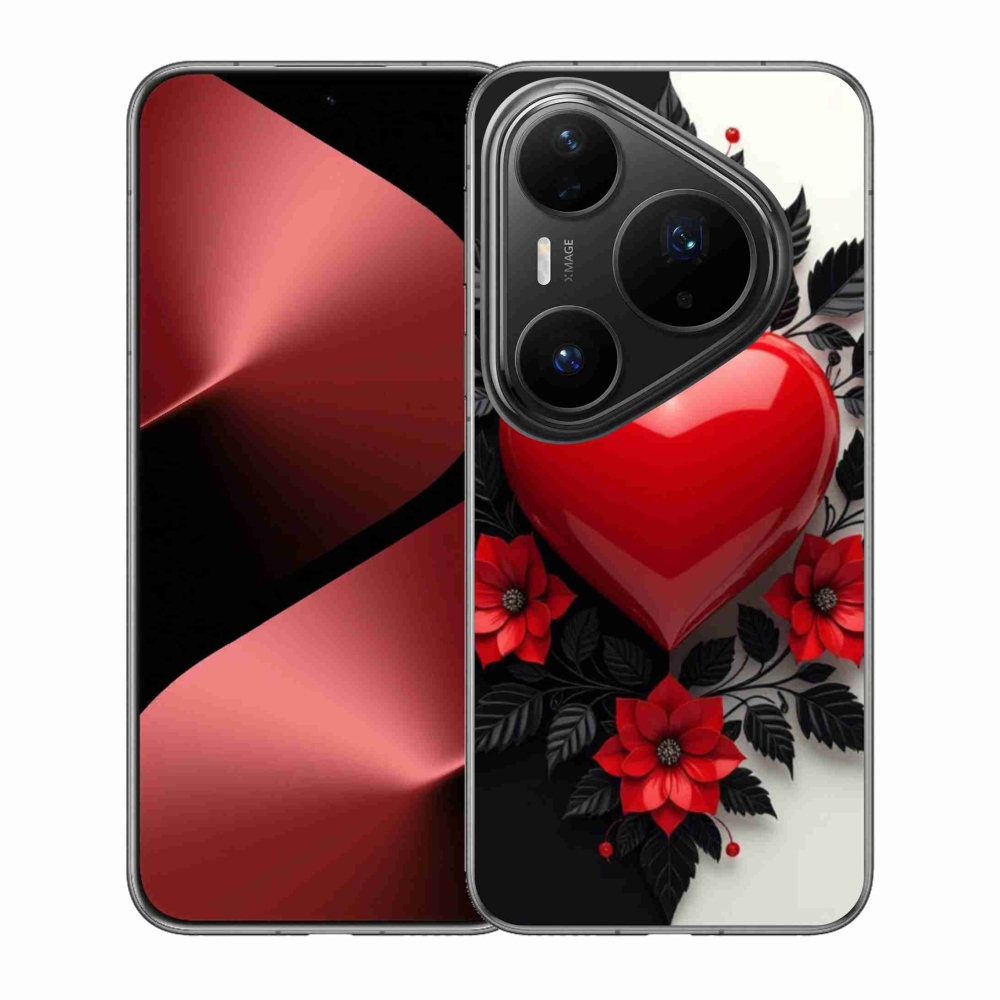 Gélový kryt mmCase na Huawei Pura 80 Pro - červené srdce