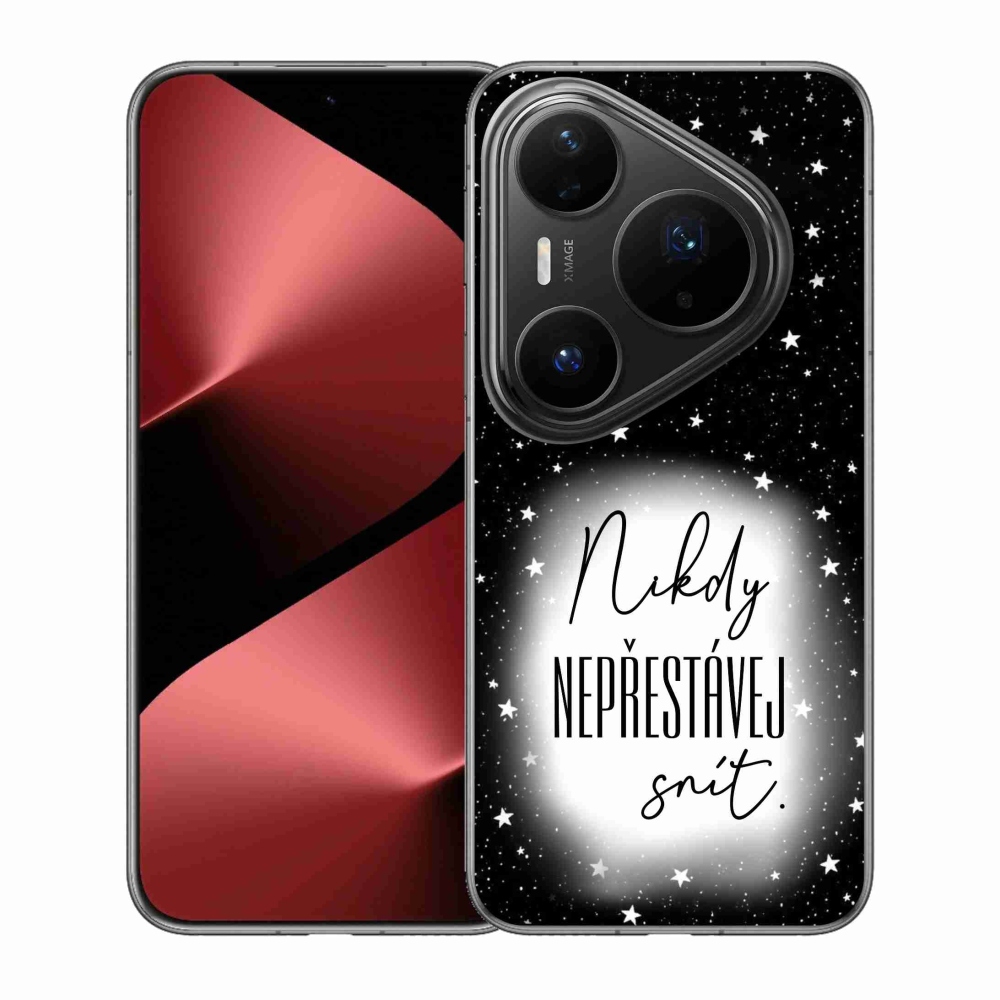 Gélový kryt mmCase na Huawei Pura 80 Pro - citát 1 bieločierne pozadie