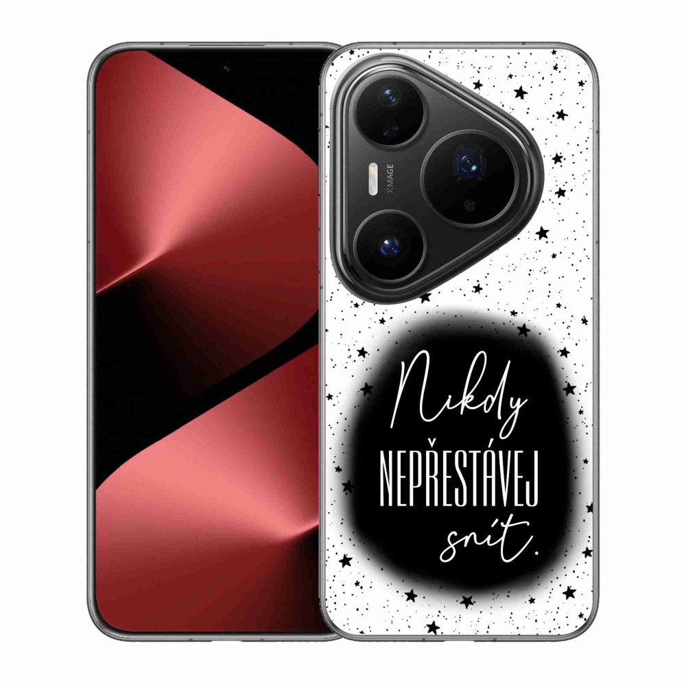 Gélový kryt mmCase na Huawei Pura 80 Pro - citát 1 čiernobiele pozadie