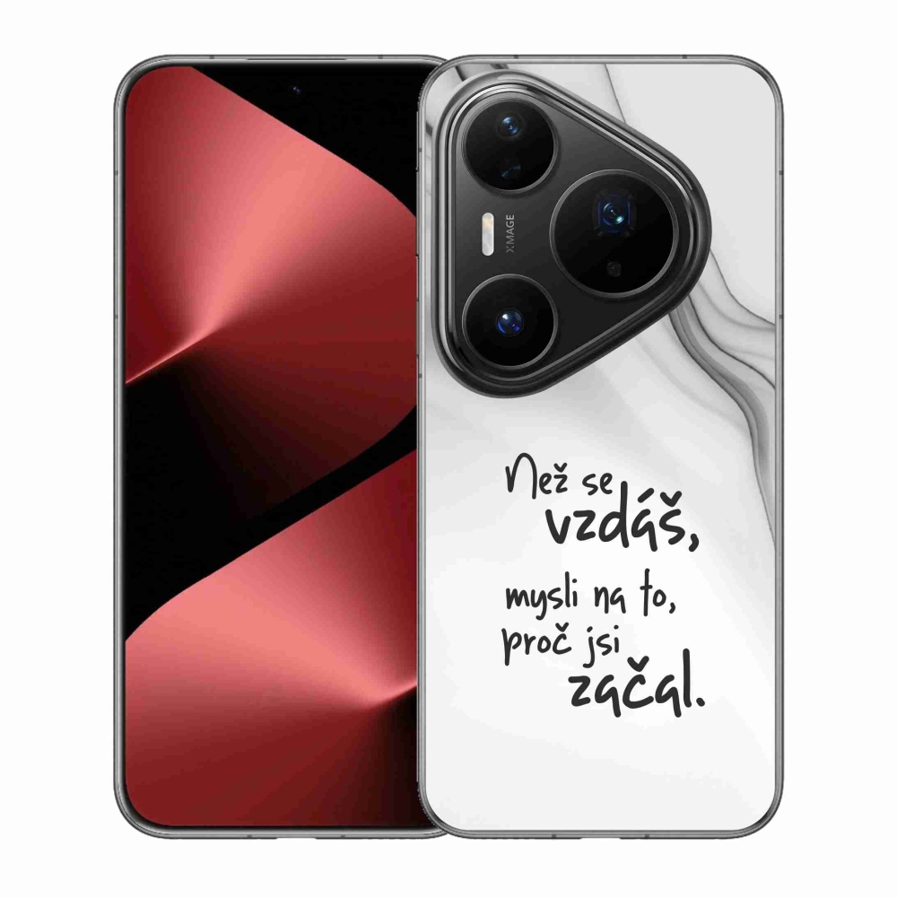 Gélový kryt mmCase na Huawei Pura 80 Pro - citát 2 biele pozadie