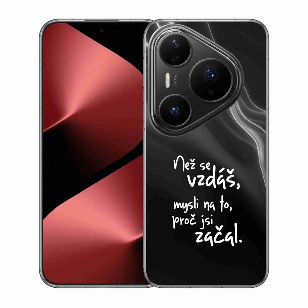 Gélový kryt mmCase na Huawei Pura 80 Pro - citát 2 čierne pozadie