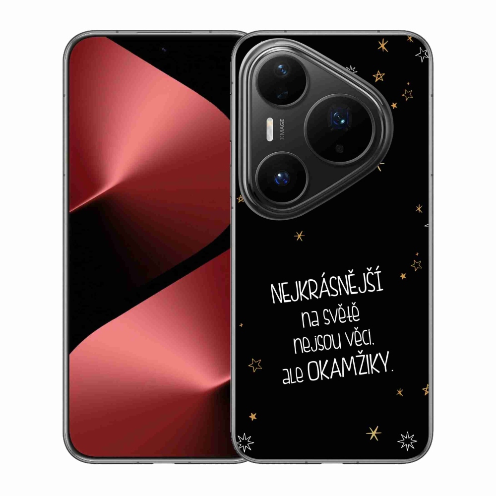 Gélový kryt mmCase na Huawei Pura 80 Pro - citát 4 čierne pozadie