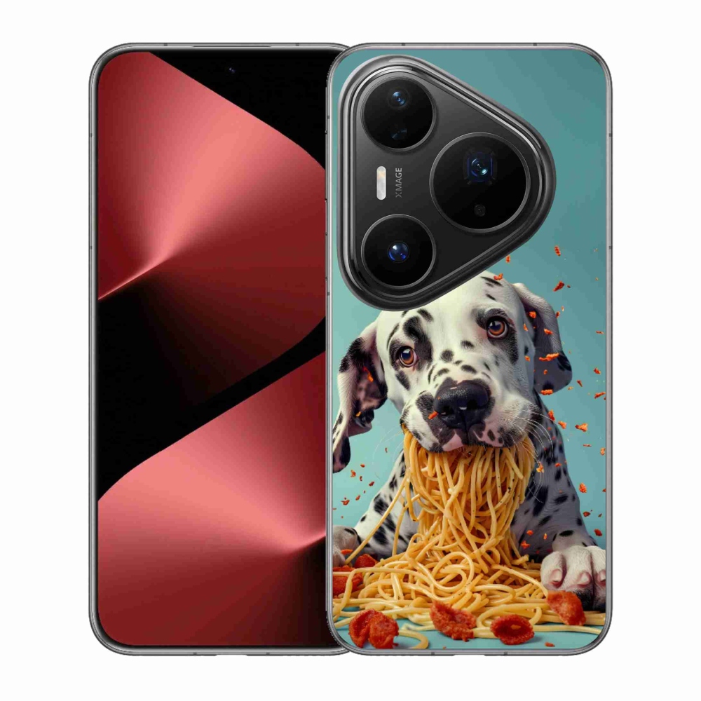 Gélový kryt mmCase na Huawei Pura 80 Pro - dalmatín a špagety