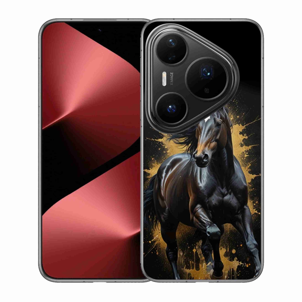 Gélový kryt mmCase na Huawei Pura 80 Pro - elegantný čierny žrebec