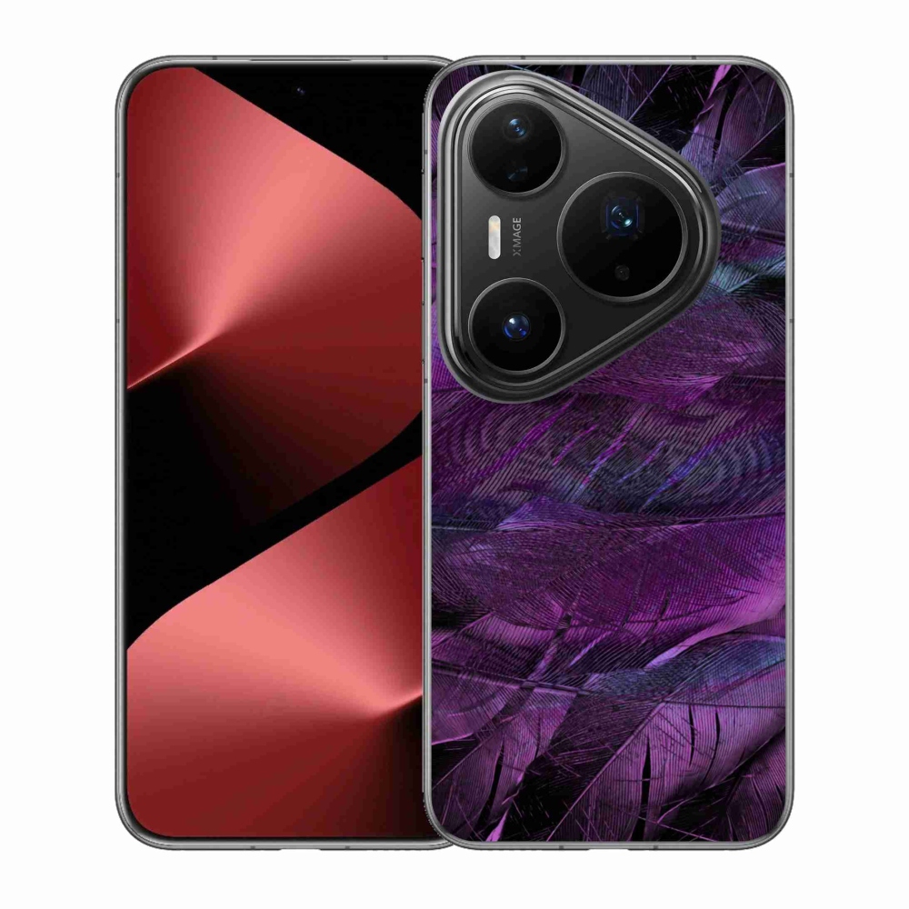 Gélový kryt mmCase na Huawei Pura 80 Pro - fialové pierka