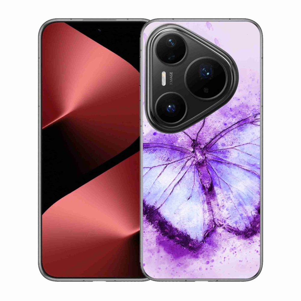 Gélový kryt mmCase na Huawei Pura 80 Pro - fialový motýľ