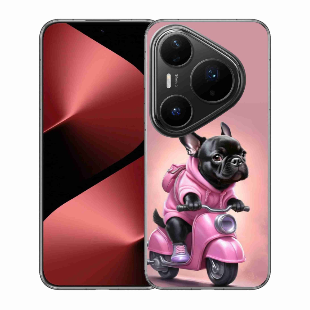 Gélový kryt mmCase na Huawei Pura 80 Pro - francúzsky buldoček na skútri