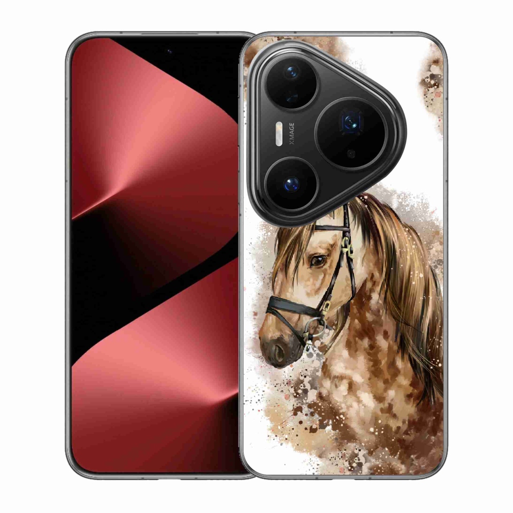 Gélový kryt mmCase na Huawei Pura 80 Pro - hnedý kreslený kôň